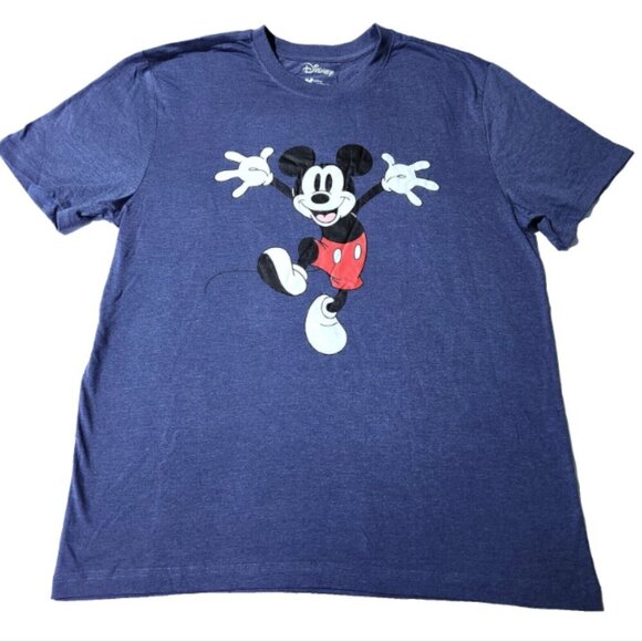 Disney Mickey Mouse T Shirt Unisex Large Short Sleeve Blue Cotton Polyester - Picture 1 of 7